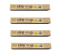 Eco Green Living Película Adhesiva sin Plástico, Envoltura Adhesiva para Embalaje y Almacenamiento de Alimentos, Diseñada para Descomponerse Naturalmente, Paquete de 4