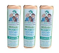 Eco Green Living Toallas de Cocina de Bambú Reutilizables, Toallas de Cocina Súper Absorbentes Diseñadas para Descomponerse Naturalmente, Hasta 100 Usos por Hoja, Paquete de 3