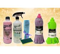 ECO-JIN DETERGENTE EXTRA CONCENTRADO PRODUCTO REVOLUCIONARIO DEL QUE TODO EL MUNDO + FREGONAS OPTIMUS Y TRAPEADORA + BAYETA + ESTROPAJO CON ESPONJA (HOME FLORAL/TALCO)