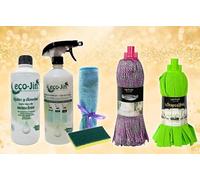 ECO-JIN DETERGENTE EXTRA CONCENTRADO PRODUCTO REVOLUCIONARIO DEL QUE TODO EL MUNDO + FREGONAS OPTIMUS Y TRAPEADORA + BAYETA + ESTROPAJO CON ESPONJA (NEUTRO)