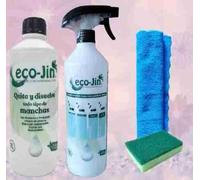 ECO-JIN DETERGENTE EXTRA CONCENTRADO - PRODUCTO REVOLUCIONARIO DEL QUE TODO EL MUNDO HABLA - BOTELLA 1L QUE EQUIVALE A 15L + DIFUSOR + BAYETA + ESTROPAJO ESPONJA (NEUTRO)