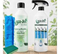 ECO-JIN DETERGENTE EXTRA CONCENTRADO - PRODUCTO REVOLUCIONARIO DEL QUE TODO EL MUNDO HABLA - BOTELLA 1L QUE EQUIVALE A 15L + DIFUSOR + BAYETA + ESTROPAJO ESPONJA (ICE MINT - Menta, Eucalipto ..)