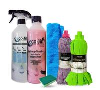 Eco-Jin Pack HOME | Difusor | Fregona Optimus | Fregona Trapeadora | Bayeta Microfibra | Estropajo Con Esponja | Limpiador Multiusos