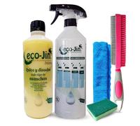 ECO-JIN Pack INTENSE | Difusor | Cepillo Para Textil Rosa | Bayeta Microfibra | Estropajo Con Esponja | Limpiador Multiusos