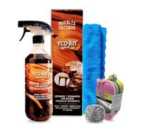 Eco-Jin Pack Oleo Madera Oscura | Bayeta Microfibra | Vitro Twist | Big Inox | Limpiador y Reparador con Aceites Naturales