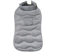 Eco Leaves gris Chaqueta acolchada impermeable con forro polar para perros Croci