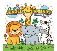 Eco Life - Jungle Friends Coloring Book for Toddlers & Kids | 40 Designs | Bold Simple Designs | Easy Coloring for Kides: Children book - Coloring Book For Kids 8.5 x 8.5 Size- 80 Pages