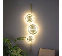 Eco-Light Aplique de pared LED Planetario, color dorado, altura 120 cm, 3 luces.