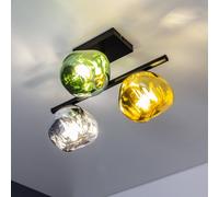 Eco-Light Plafón Canopus, multicolor, 3 luces, cristal, E14