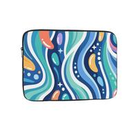 Eco Prints - Funda para portátil de 10 a 17 pulgadas, funda delgada de poliéster reciclado para campus, viajes, temporada de regreso a clases (líneas minimalistas K, 15 pulgadas)