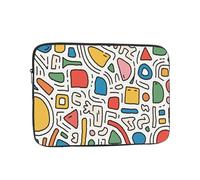 Eco Prints - Funda para portátil de 10 a 17 pulgadas, funda delgada de poliéster reciclado para campus, viajes, temporada de regreso a clases (líneas minimalistas L, 15 pulgadas)
