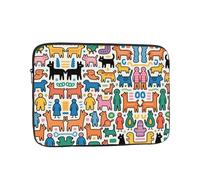 Eco Prints - Funda para portátil de 10 a 17 pulgadas, funda delgada de poliéster reciclado para campus, viajes, temporada de regreso a clases (líneas minimalistas J, 17 pulgadas)