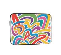 Eco Prints - Funda para portátil de 10 a 17 pulgadas, funda delgada de poliéster reciclado para campus, viajes, temporada de regreso a clases (líneas minimalistas N, 12 pulgadas)