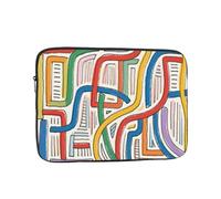 Eco Prints - Funda para portátil de 10 a 17 pulgadas, funda delgada de poliéster reciclado para campus, viajes, temporada de regreso a clases (líneas minimalistas I, 13 pulgadas)
