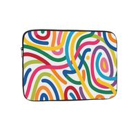 Eco Prints - Funda para portátil de 10 a 17 pulgadas, funda delgada de poliéster reciclado para campus, viajes, temporada de regreso a clases (líneas minimalistas M, 10 pulgadas)