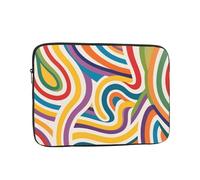 Eco Prints - Funda para portátil de 10 a 17 pulgadas, funda delgada de poliéster reciclado para campus, viajes, temporada de regreso a clases (líneas minimalistas H, 13 pulgadas)