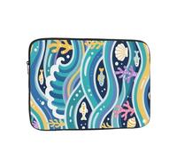 Eco Prints - Funda para portátil de 10 a 17 pulgadas, funda delgada de poliéster reciclado para campus, viajes, temporada de regreso a clases (líneas minimalistas G, 13 pulgadas)