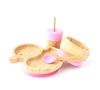 eco rascals 793591755670 Plato Infantil, Bambú, Rosa