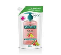 Sanytol - Eco Recarga Jabón de Manos de Cocina, Aroma Pomelo y Limón, Elimina los Malos Olores, Protección Total Contra Agentes Externos, Envase de Alta Resistencia - 500 ml
