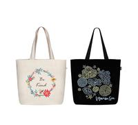 Eco Right Aesthetic Canvas Tote Bag for Women Large Zipper Bags with Pocket, School, Work, Beach, Yoga, Gifts, Womens Tote Bag