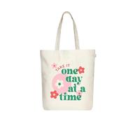 Eco Right Aesthetic Canvas Tote Bag for Women with Zipper, Beach, Grocery, Travel, School, Work, Gym, Gifts for Girls Tote Bag
