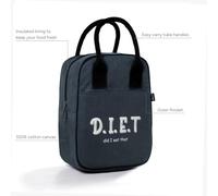 Eco Right Bolsa de Almuerzo Aislante para Mujer, Porta Alimentos para Hombre, Fiambrera para niños a la Escuela Bolsas, de Almuerzo de Lona Reutilizables