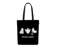 Ecoright - Bolsas de lona estéticas para mujer, bolsa reutilizable con cremallera, ideal para comestibles, compras, viajes y uso diario, Elfish, talla única, Spookie, Talla única, Utilidad