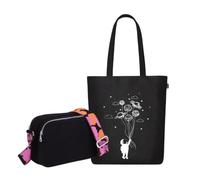 Eco Right Bolso bandolera unisex de lona con correa ajustable de algodón, Night Bloom - Fly Me To Space, talla única, Utilidad