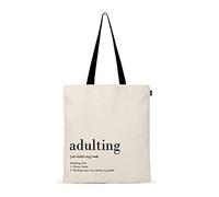 Eco Right Borsa Stoffa Shopper, Cotone Tote Bag, Borsa Donna, Borsa tote Tracolla cotone e tela con manici stampa, Borsa shopper riutilizzabile ecocompatibile lavabile