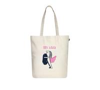 Ecoright Shopping Bag, Cotton Fabric Bag, Printed with Zip, Robust Carry Bag with Handle, Fabric Bag for Women, Utility