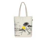 Ecoright Tote Bag De Algodón, Bolso Mujer Ecológica, Bolsa Tela Cremallera Para El Playa, Viajes, Compras, Uso Diario