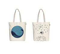Eco Right Tote Bag De Algodón, Bolso Mujer Ecológica, Bolsa Tela Cremallera Para El Playa, Viajes, Compras, Uso Diario