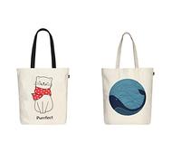 Eco Right Tote Bag De Algodón, Bolso Mujer Ecológica, Bolsa Tela Cremallera Para El Playa, Viajes, Compras, Uso Diario