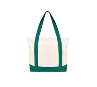 Eco Right Tote Bag Lona Mujer, Hombre Con Cremallera Y Bolsillo Interior, 100% Algodón Ecológico Bolsa Playa (Lote De 2)