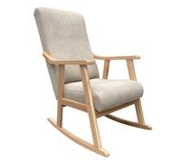 ECO SILLA Y DESCANSO Mecedora Mod. Torino. Sillon, balancin, Mecedora Especial Lactancia, Antimanchas, Madera Haya Maciza. Fabricado en España. (Beige 2)