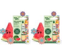 Eco Soft Bálsamo Labial Natural con Aceite de Coco, Sabor Sandía, Hidratación 24h, 4.8g, Sin Alérgenos, con Vitamina E y Cera de Abeja (Paquete de 2)