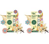 Eco Soft Bálsamo Labial Natural con SPF 50, Sabor Vainilla, con Aceite de Coco, Cera de Abeja, Vitamina E, Protección Solar, 4.8g (Paquete de 2)
