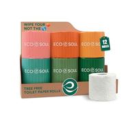 ECO SOUL Papel higiénico de bambú, 12 megarrollos de 3 capas, 300 hojas por rollo, papel higiénico ecológico y seguro para sépticos, papel higiénico sostenible, compostable, certificado FSC