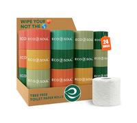 ECO SOUL Papel higiénico de bambú, 24 megarrollos, 3 capas, 300 hojas por rollo, papel higiénico ecológico y seguro para sépticos, papel higiénico sostenible, compostable, certificado FSC