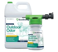 Eco Strong Eliminador de olores al aire libre | Desodorante enzimático potente para orina de perros y animales, limpiador para exteriores