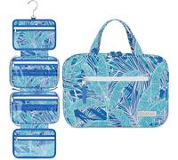 Eco Sun Neceser de viaje colgante, diseñado en Hawái, organizador de viaje resistente al agua para accesorios de baño, Teal Tropic, Colgar