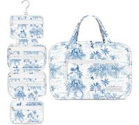 Eco Sun Neceser de viaje colgante, diseñado en Hawái, organizador de viaje resistente al agua para accesorios de baño, Safari azul bebé, Colgar