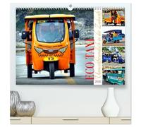 ECO TAXI - Umweltfreundlich in die Zukunft (hochwertiger Premium Wandkalender 2026 DIN A2 quer), Kunstdruck in Hochglanz: Elektrische Dreirad-Taxis in Havanna