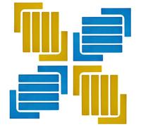 Eco Walker Juego de marcadores de líneas de corte para crear tu propia mini cancha de tenis de Pickleball (azul y amarillo en forma de L)