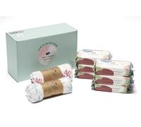Eco Wave Caja de regalo para bebé, artículos esenciales para recién nacidos, toallitas de bambú para bebés y mantas para envolver al bebé, paquete de 6 (mar)