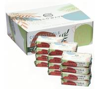Eco Wave Toallitas para bebé, 100 % compostables, ecológicas, sin perfume, hipoalergénicas, veganas, sin alcohol, adecuadas para pieles sensibles (paquete de 12)