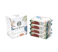 Eco Wave Toallitas para bebé, 100% compostables, ecológicas, sin perfume, hipoalergénicas, veganas, sin alcohol, adecuadas para pieles sensibles (paquete de 4)