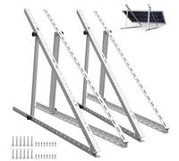 ECO-WORTHY 4 unidades de soporte para panel solar, 114.3 cm, 45 pulgadas, soporte de aluminio para plantas de balcón, ángulo ajustable 0-90°, 100 W-800 W, módulo solar, juego de fijación para techo