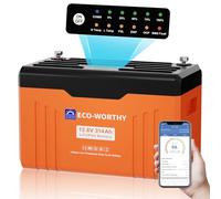 ECO-WORTHY Bateria LiFePO4 12V 314 Ah con Bluetooth, Indicador LED, Protección BMS de Baja Temperatura y máx. 15000 Ciclos, 4019 WH Bateria Litio 12 V para Autocaravana, Panel Solar