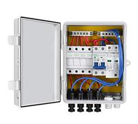 ECO-WORTHY cuadro electrico caja combinadora solar de 4 cadenas caja de electricidad para sistema, protección segura, resistente al agua y al polvo, para sistema independiente de red para